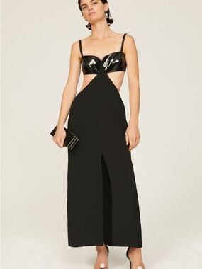 Alexis Black Maxi Dress with Pink Tag Accent